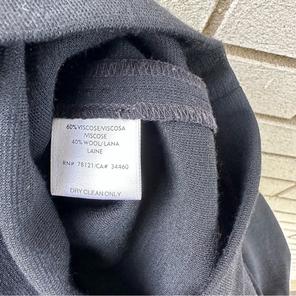 Eileen Fisher Black Knit Wool Blend Elastic Waist Crop Wide Leg Pants - Picture 8 of 9